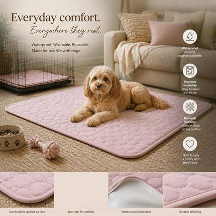 2pcs Pink Ice Silk Pet Pad, Size L (70×55cm)