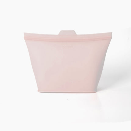 4 Pack Food-Grade Silicone Food Storage Bags, Light Pink, 500ml