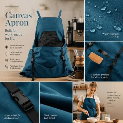 2pcs Thick Canvas Apron (Green)