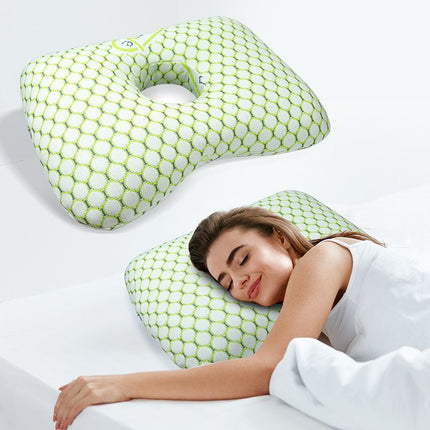 Ear Hole Pillow Plaid Grey [Removable Washable Inner Core]