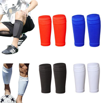 2 Pairs Soccer Shin Guard Sock White Size M