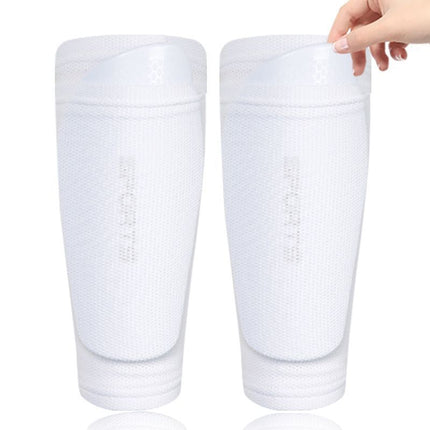 2 Pairs Soccer Shin Guard Sock White Size M