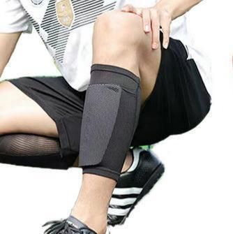 2 Pairs Soccer Shin Guard Sock Black Size L