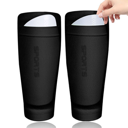 2 Pairs Soccer Shin Guard Sock Blue Size M