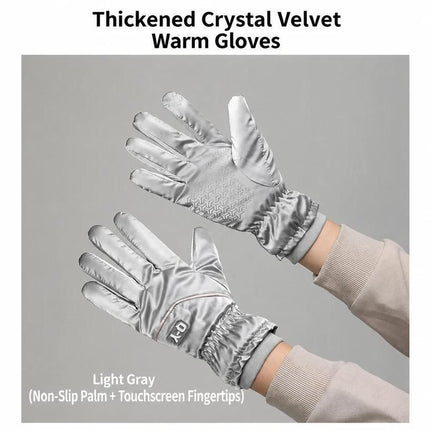 2 Pairs Thermal Gloves,Anti-slip - Grey