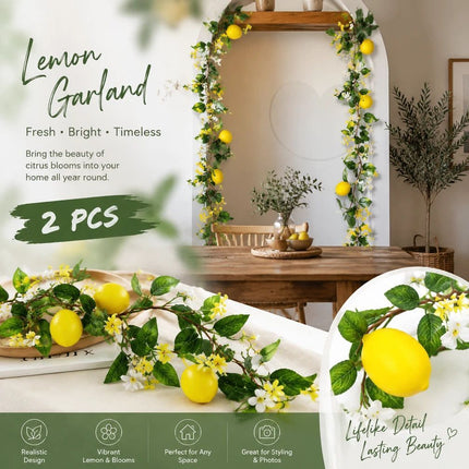 Fragrant Blossom Lemon Water Grass Vine Hanging Garland Set of 2