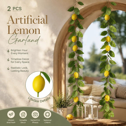 Style B Faux Lemon Door Hanging Garland Ornament 2 Pack
