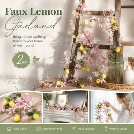 Style B Artificial Lemon Multipurpose Hanging Garland Set of 2