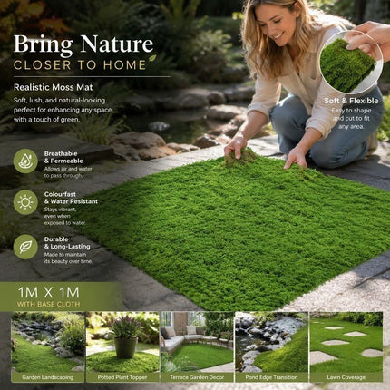 Dark Green String Moss Mat With Base Cloth 1mè„³1m Artificial Landscape Turf