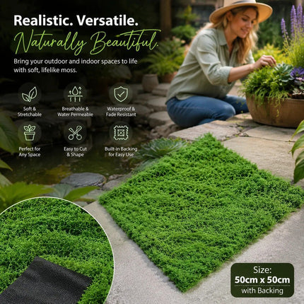 Dark Green Artificial Moss Sheet With Base Cloth 50cmè„³50cm Mini Scene Turf