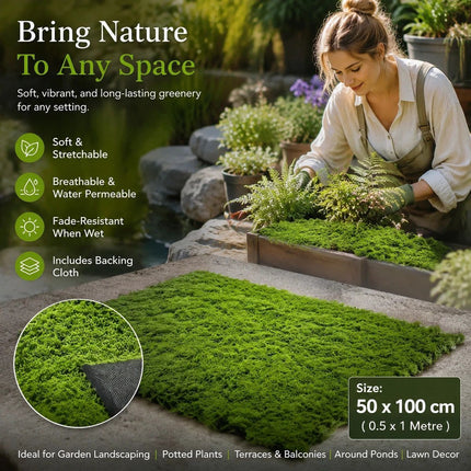 Dark Green Moss Pad With Base Cloth 50cmè„³100cm Indoor Landscape Ornament