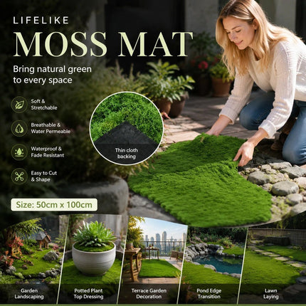 Light Green Preserved Thread Moss Sheet Fabric Backing 50è„³100cm Patio Mat