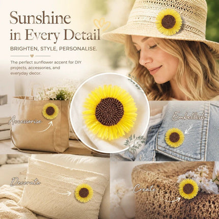 Cream White Boho Artificial Sunflower Daisy Garment Bag Accessory 4