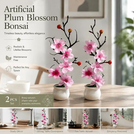 Calming Silk Wintersweet Jar Bonsai Pink 2 Pack