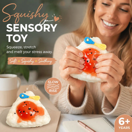 Compact Egg Rice Ball Squishy, Travel-Friendly Stress Relief Buddy