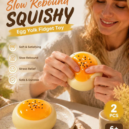 Oversized Custard Pastry Mud Squishy Twin Pack, Double Anxiety Relief Toys