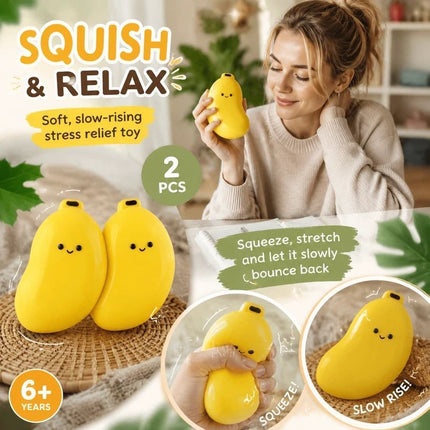 Sunny Yellow Banana Creamy Squishy 2 Pack, Daily Unwind Twin Set