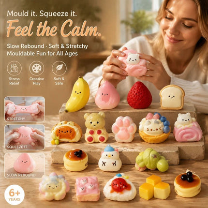 Waving Bear Playful Squishy Twin Pack, Mood Lightening Squeeze Pair
