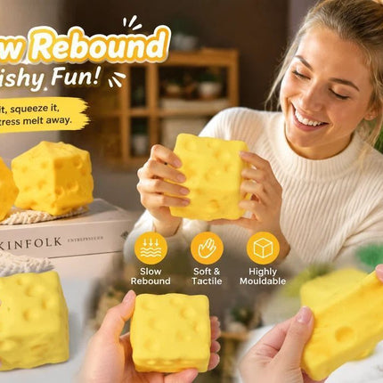 Mellow Triangle Cheese Squishy, 7cm × 6cm × 4cm
