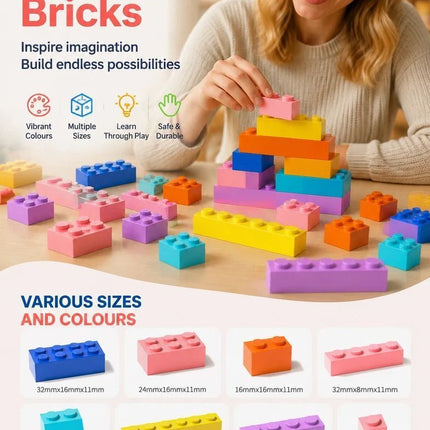 Engaging Mini Building Blocks DIY Puzzle Toy, 500pcs Plain Bag Regular Colours (Separater & Instruction Included)