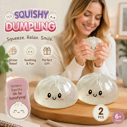 Stress Relief Giant Bun Squishy Glitter White 2 Pack, Festival Souvenir Pack