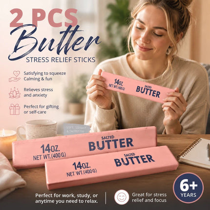 Pink Butter Stick 23cm Stress Relief Toy 2 Pack, Lovely Present