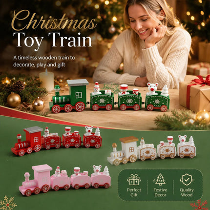 White Box Christmas Train Ornament 2 Pack, Decor Gift