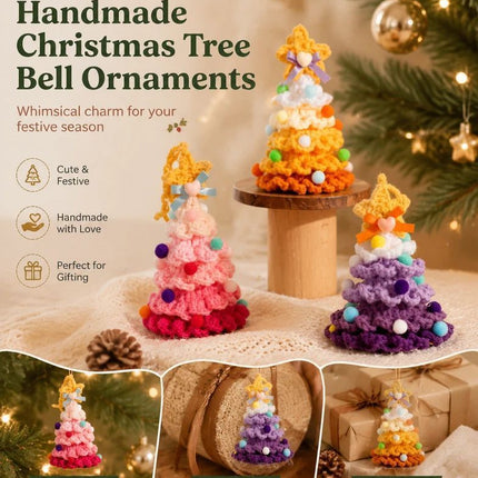 2 Pack Crochet Ornament A+C Pink & Green, Holiday Decor Pair