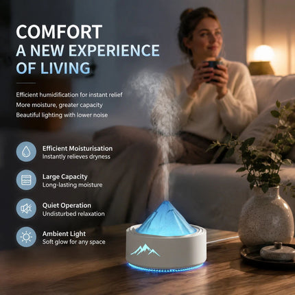 Home Aroma Diffuser Humidifier with Night Light, White