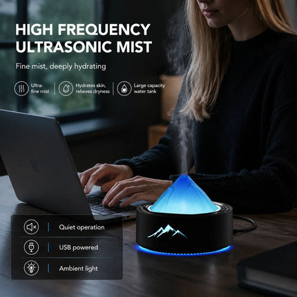 Home Aroma Diffuser Humidifier with Night Light, Black
