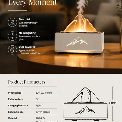 Home Aroma Diffuser Humidifier with Night Light, Black