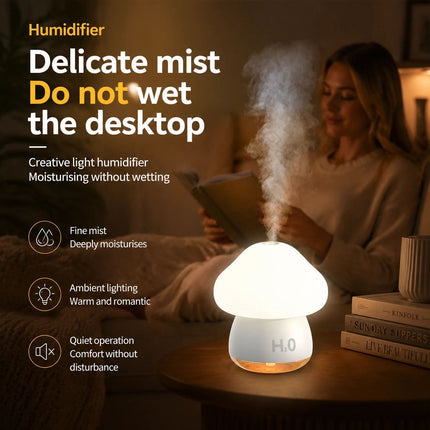 Tap Control Night Light Humidifier, Cream