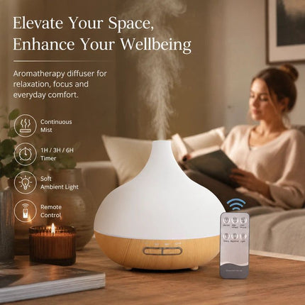 Onion Wood Grain Aroma Diffuser Combo a + Remote, 24V AU Plug
