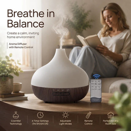 Onion Wood Grain Aroma Diffuser Combo B + Remote, 24V AU Plug