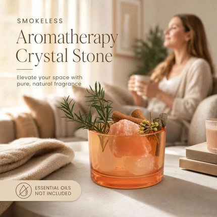 Crystal Stone Flameless Diffuser, Vibrant Orange (Oil Not Included), Holiday Present