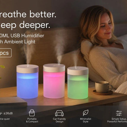 3 Pack USB Humidifier White, Home Gift Pack