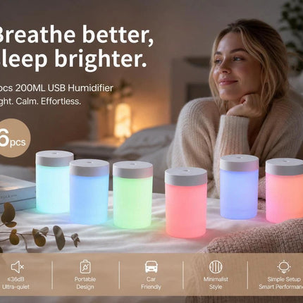 6 Pack USB Humidifier White, Xmas Pack