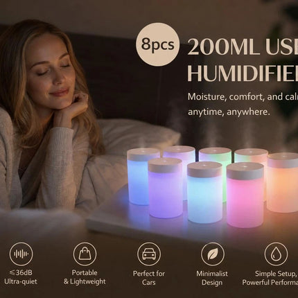 8 Pack USB Humidifier White, Bulk Christmas Hamper Fillers