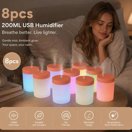 8 Pack USB Humidifier Pink, Office Holiday Gift Pack