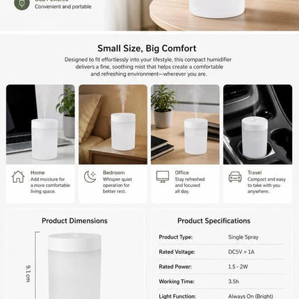 8 Pack White & Pink USB Humidifier Mixed Bulk Set