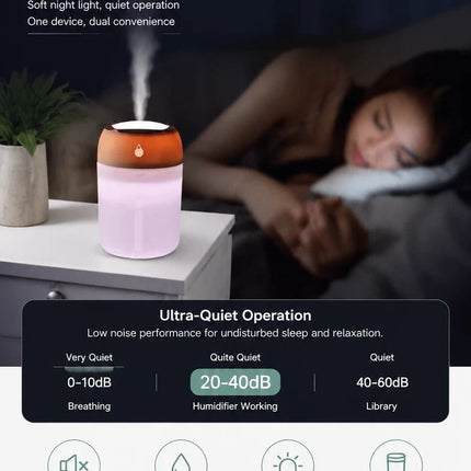 USB Water Drop Mini Humidifier 330ML White, Bedroom Gift