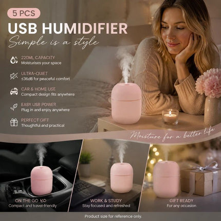 5 Pack Water Drop Humidifier Nordic Pink, Xmas Pack
