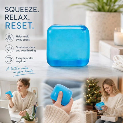 Slow Rise Maltose Ice Cube Squishy Blue, Relieve Anxiety