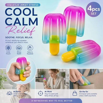 4 Pack Blue Popsicle Squishy, Assorted Squish To Calm Overthinking, Party Pack
