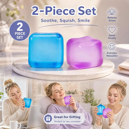 2 Pack Blue & Purple Ice Cube Squishy Mix