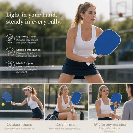 Minimal Fiberglass Pickleball Paddle Dark Blue