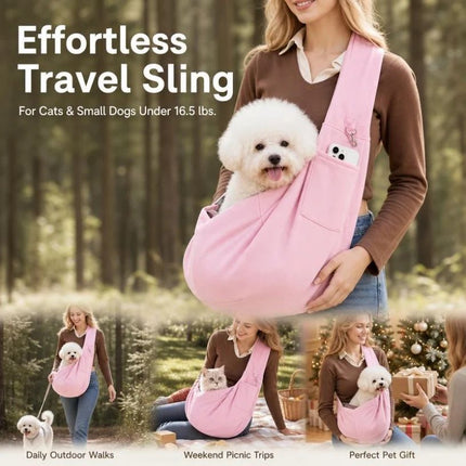 Breathable Cat Carrier Up to 16.5lbs, Pink with Phone Pocket