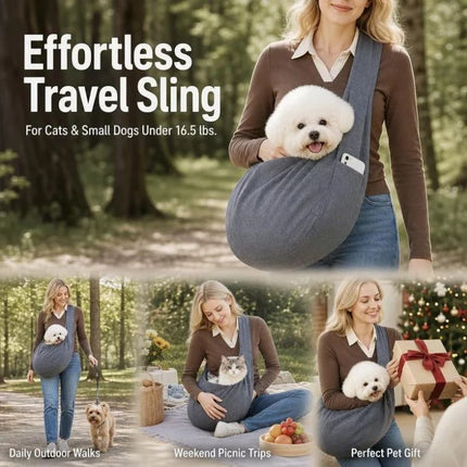 Breathable Cat Carrier Up to 16.5lbs, Charcoal Grey with Phone Pocket