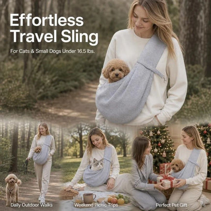 Breathable Cat Carrier Up to 16.5lbs, Grey No Phone Pocket