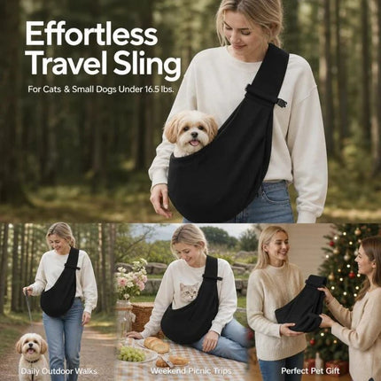Breathable Cat Carrier Up to 16.5lbs, Black No Phone Pocket